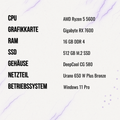 Gaming PC - Ryzen 5 5600 x RX 7600 - 16 GB RAM